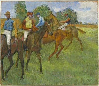 レース前、c.1887-89（紙にパステル） 作： Edgar Degas