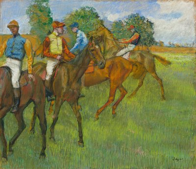 レース前、c。 1887-1889。 作： Edgar Degas