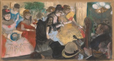 カフェ-コンサート（キャバレー）、c.1876-77（紙と板紙のモノタイプの上にパステルカラー） 作： Edgar Degas