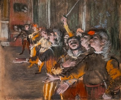 コリスト（「ザ・エクスポーションズ」とも呼ばれている）。1877.モノノタイプにパステル。 作： Edgar Degas