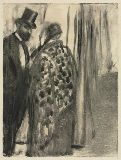 会話：LudovicHalévyとMadame Cardinal The Conversation、c.1880-1883。 作： Edgar Degas