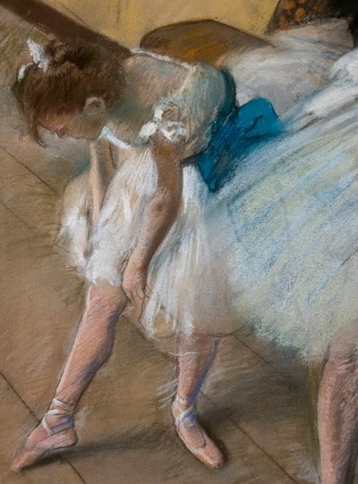 ダンスの試験（詳細）。1880.紙にパステル。 作： Edgar Degas