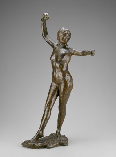 踊る準備ができたダンサー、右足前方、モデル化 1882-95 キャスト 191921。 作： Edgar Degas
