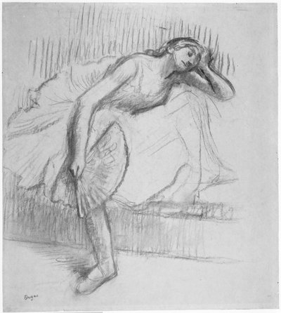 扇子で休むダンサー 作： Edgar Degas