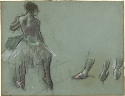 後ろから見たダンサーと足の 3 つの習作、c. 1878年。 作： Edgar Degas