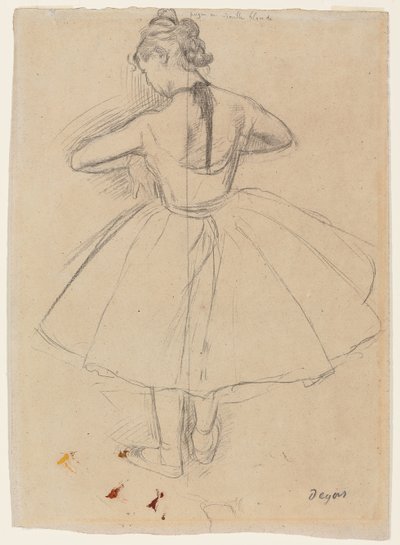 立っているダンサー、背面図。スタンディングダンサー、背面図、1872-1873 作： Edgar Degas