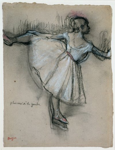 バーでのダンサー、1885年頃（紙にパステルと白のチョークが入った木炭） 作： Edgar Degas