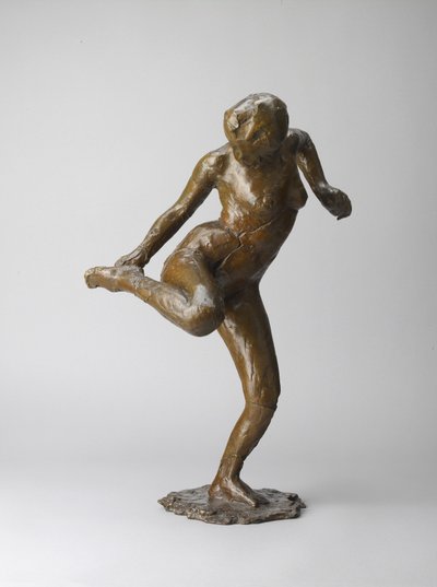 右足の裏を見るダンサー（青銅色の青銅色のブロンズ。中空、ロストワックス、キャスト） 作： Edgar Degas