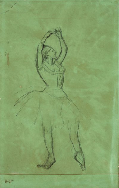 腕を上げるダンサー 作： Edgar Degas