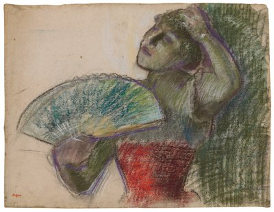 ファンを持つダンサー。 Danseuse al "eventail、c.1894 作： Edgar Degas