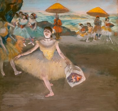 敬礼用のブーケを持ったダンサー1878.パステル・ベリン紙・マルフール・キャンバス 作： Edgar Degas