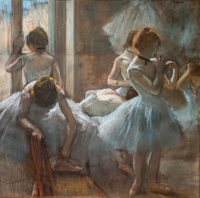 ダンサーたち。1884-1885.紙にパステル。 作： Edgar Degas