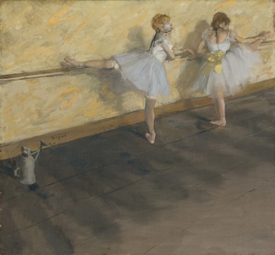 バレで踊るダンサー、1877年（キャンバス上のミクストメディア） 作： Edgar Degas