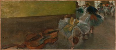 コントラバスのあるリハーサルルームのダンサー、c.1882–85（キャンバスに油彩） 作： Edgar Degas