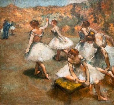 ステージ上のダンサーたち。1889年から1894年頃。油彩・キャンバス 作： Edgar Degas