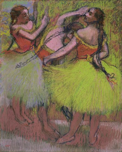 三つ編みの髪のダンサー 作： Edgar Degas