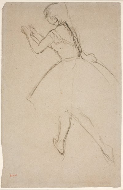 腕を伸ばして歩く姿勢で踊る 作： Edgar Degas