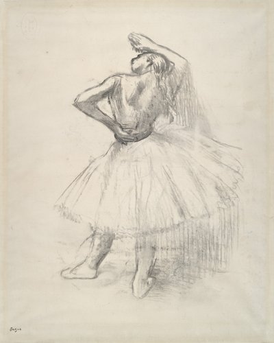 スタンディングダンサー、右腕を上げた、1891年頃（紙に絵を描くことの反証） 作： Edgar Degas