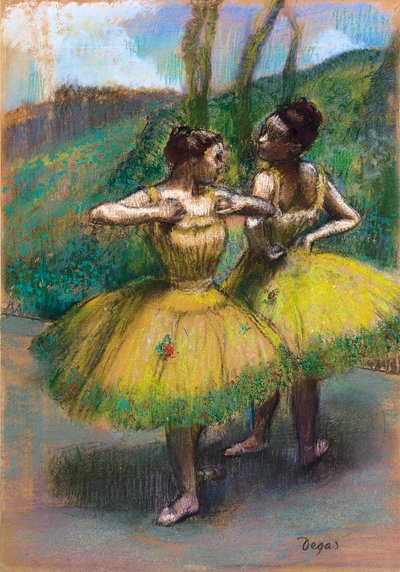 黄色のスカートのダンサー黄色の2人のダンサー 作： Edgar Degas