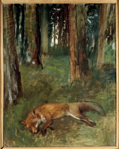 森の中の死んだキツネ 絵画 エドガー・ドガ（1834-1917） 19世紀 日0,92x0,63 m ルーアン、ボザール美術館（Musee des Beaux Arts 作： Edgar Degas