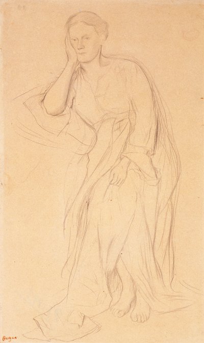 ユージニー・フィオクレ、バレエ 『ソース』のミュール・フィオクレのための研究、1867年頃 作： Edgar Degas