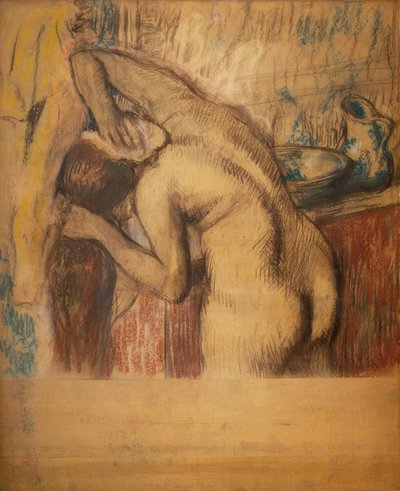 女性はトイレを持っています 作： Edgar Degas