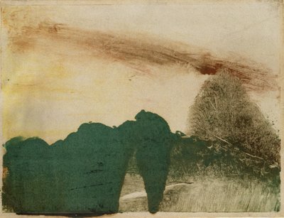 山の森、1890年頃（紙にモノタイプ） 作： Edgar Degas