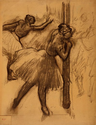 フランス人：柱にもたれるダンサー 作： Edgar Degas