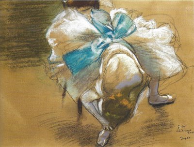 フランス語：スリッパを履き替えるダンサー 作： Edgar Degas