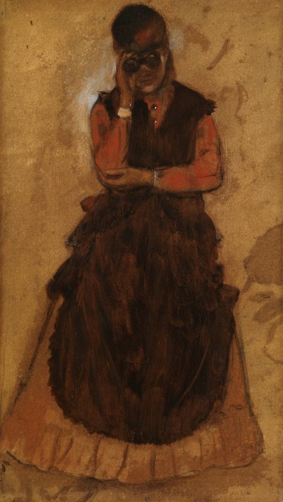 オペラグラスを覗く少女（油彩・パネル） 作： Edgar Degas