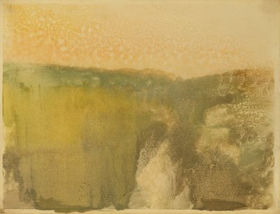 緑の風景、1890年頃（紙にモノタイプ） 作： Edgar Degas