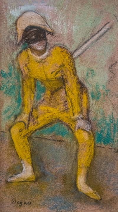 ハーレクイン1884年頃。紙にパステル。 作： Edgar Degas