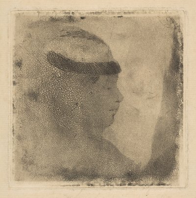 1879-80年の横顔の女の頭。 作： Edgar Degas