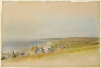 ヴィレールシュルメールの崖の端にある家、1869年 作： Edgar Degas