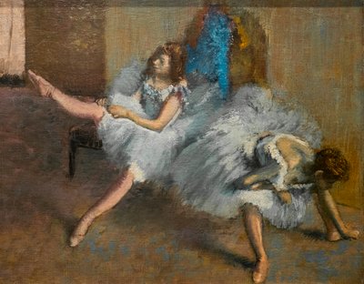 繰り返しの部屋で（詳細）。1890-1892.キャンバスに油彩 作： Edgar Degas