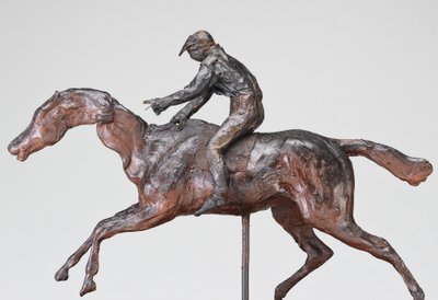キャップをかぶったジョッキー、おそらく1890年代。 作： Edgar Degas