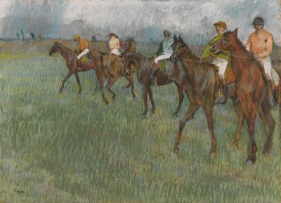 雨の中のジョッキー 1886年頃 パステル、紙 作： Edgar Degas