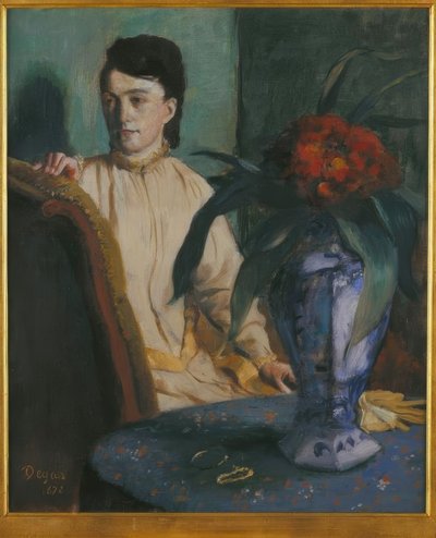 ポチシェを持つ女性 作： Edgar Degas