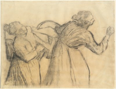 リネンを運ぶランドリー 作： Edgar Degas