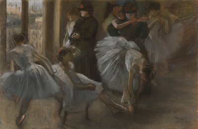 オペラ座のホワイエ 1877-82年頃（板にパステル） 作： Edgar Degas
