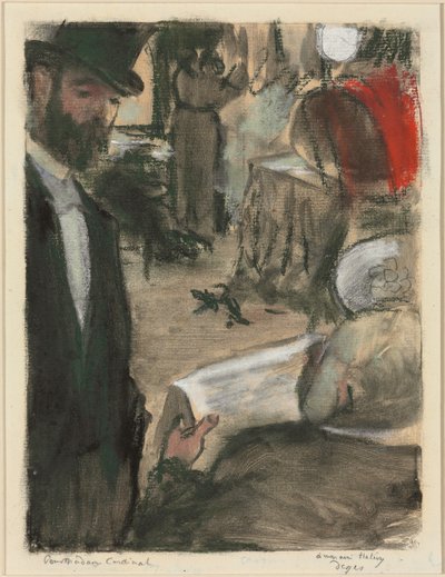 リュドヴィク・ハーレヴィがロッジで枢機卿夫人を見つける 作： Edgar Degas