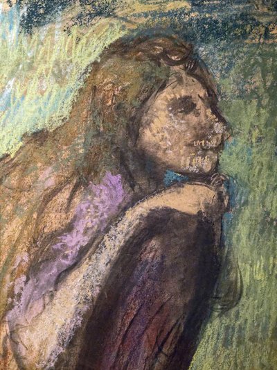 アレクシス・ルアール夫人と子供たち（詳細）（1905年頃）。エドガー・ドガ（1834-1917）。トレーシングペーパーにパステルと木炭、厚紙に全面貼付。パリ市立美術博物館、プティット・パレ。 作： Edgar Degas