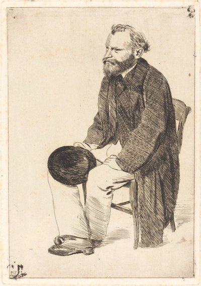 マネが座って左に曲がった マネが座って左に曲がった c. 1861年。 作： Edgar Degas
