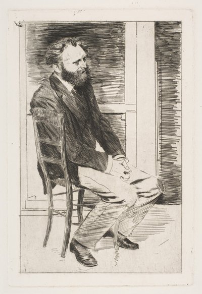 座っているマネ、右に曲がった、1864-65。 作： Edgar Degas