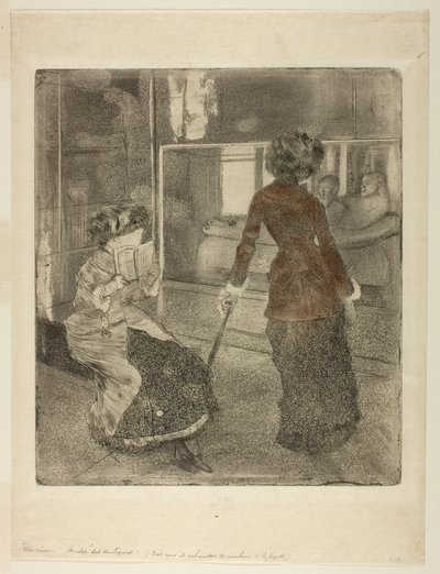 ルーブル美術館のメアリー・カサットエトルリアの回廊 作： Edgar Degas