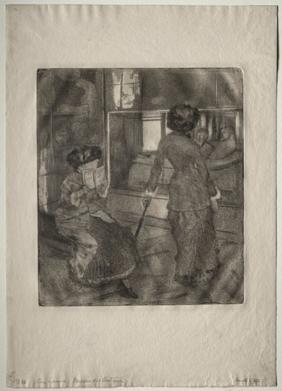 ルーブル美術館のメアリーカサット：エトルリアギャラリー、1879年-1880年。 作： Edgar Degas