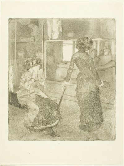 ルーブル美術館のメアリーカサット：エトルリアギャラリー、1879年-80 作： Edgar Degas