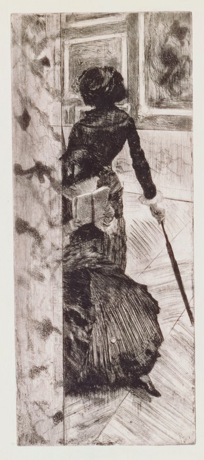 ルーブル美術館のメアリーカサット：絵画ギャラリー、1879-80 作： Edgar Degas