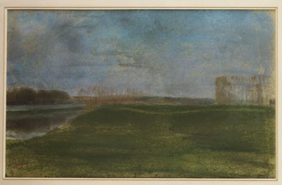 川の牧草地 作： Edgar Degas