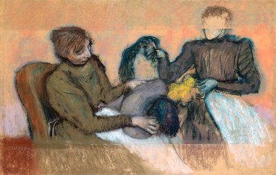 帽子を提供するミリナー、1898 作： Edgar Degas